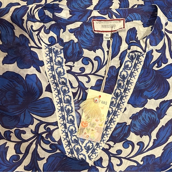 JOHNNY WAS Workshop Henley Voyager Floral Print Split V-Neck Long Sleeve Tunic - Picture 14 of 15